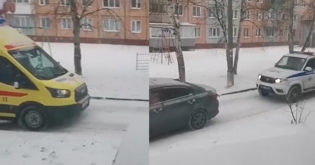 Автомобилистка на Kia Rio не стала пропускать во дворе скорую